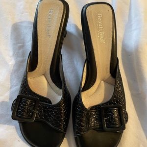 Beautifeel black leather sandal pump style Euro size 41 US 10